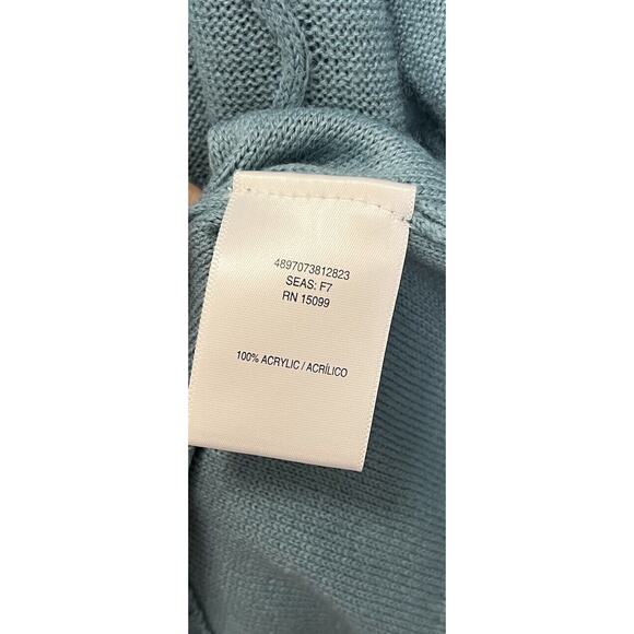 Laura Scott | Light Blue Cable Knit Women’s Sweater Medium Diamond Academia - Picture 4 of 5